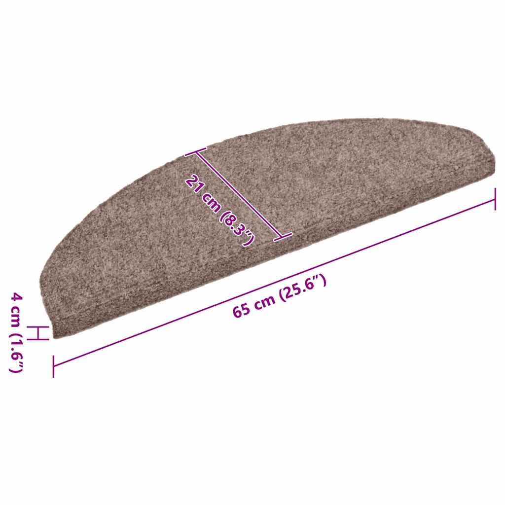 vidaXL Maty na schody samoprzylepne 20 szt. 65x21x4 cm jasnobrązowe półokrągłe duże