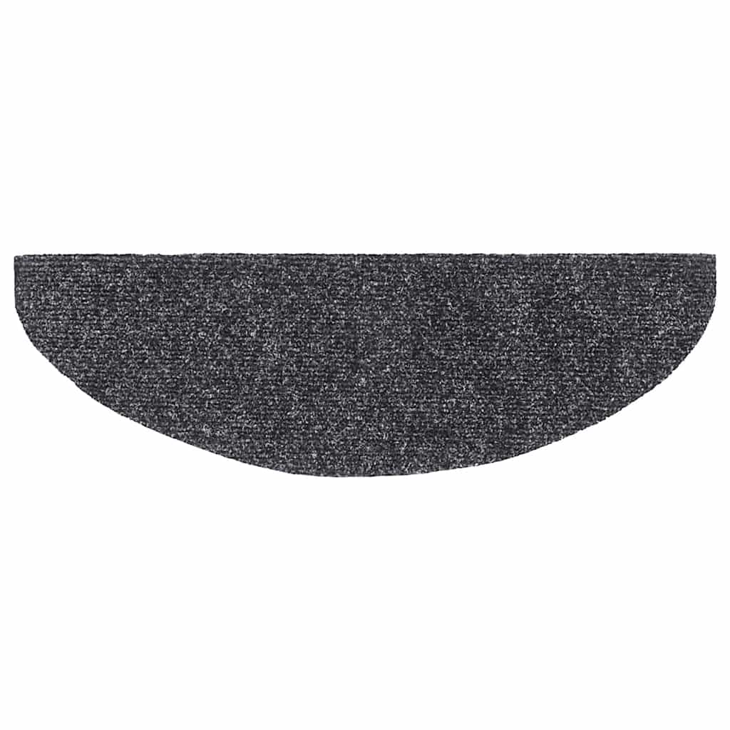 vidaXL Maty na schody samoprzylepne 20 szt. 65x21x4 cm Ciemnoszary Półokrągły Duży