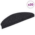 vidaXL Maty na schody samoprzylepne 20 szt. 65x21x4 cm czarne półokrągłe duże