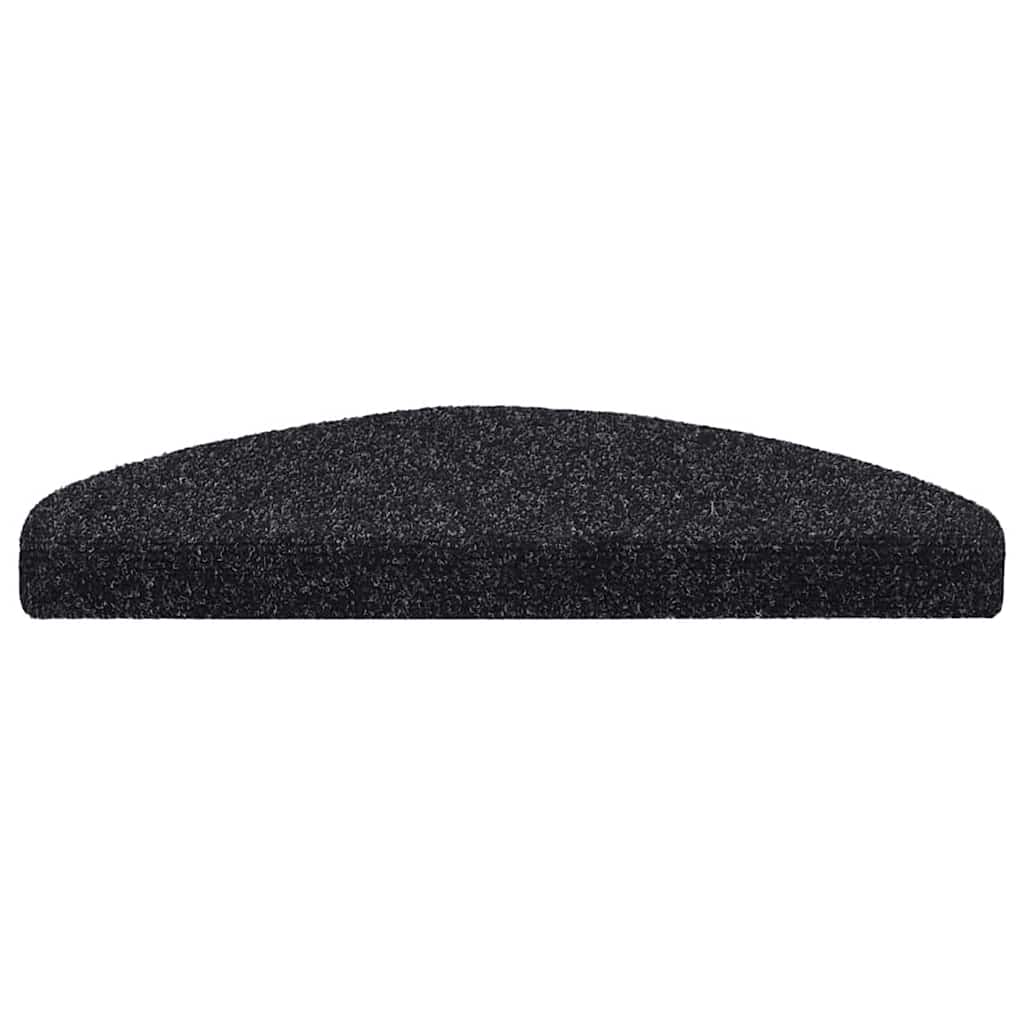 vidaXL Maty na schody samoprzylepne 20 szt. 65x21x4 cm czarne półokrągłe duże