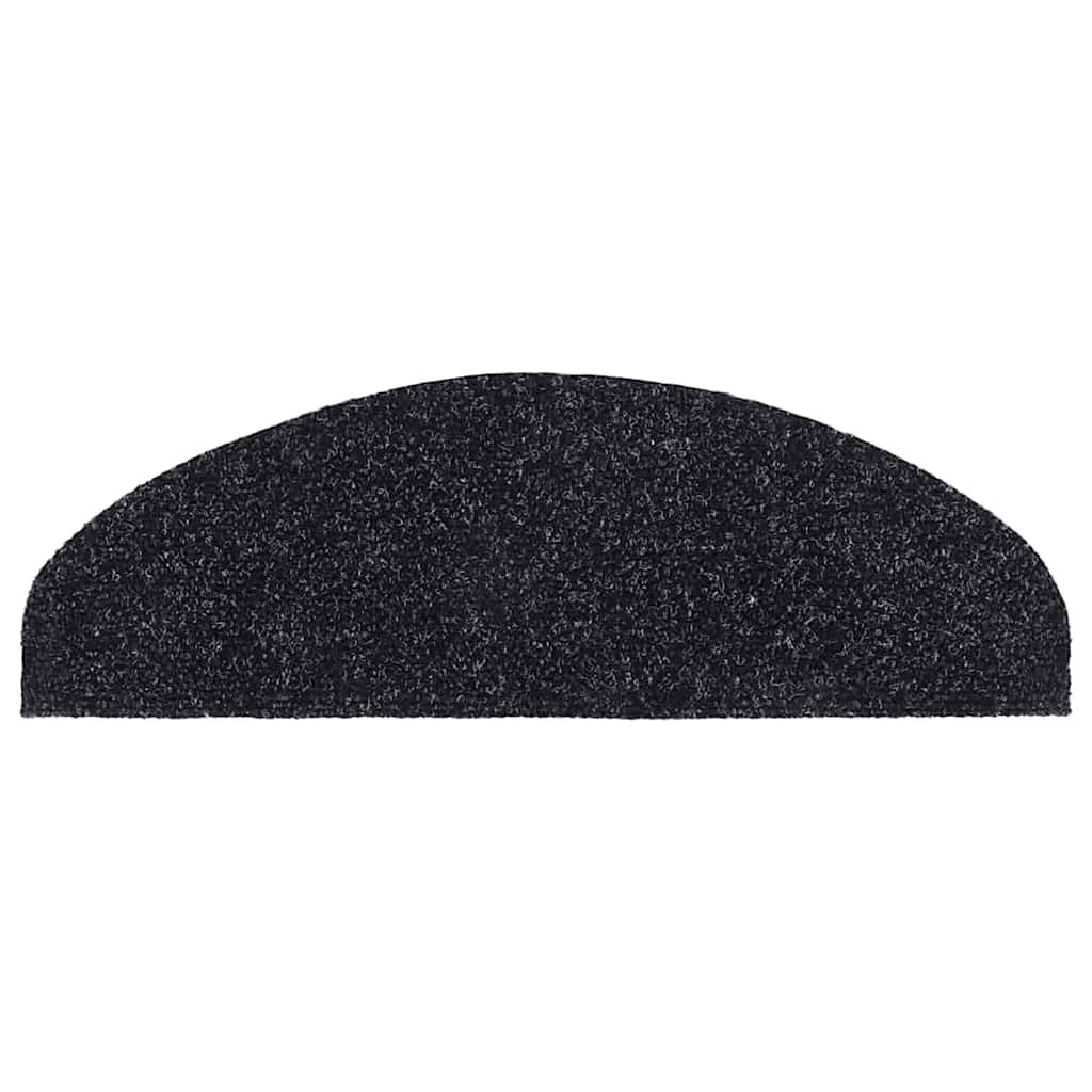 vidaXL Maty na schody samoprzylepne 20 szt. 65x21x4 cm czarne półokrągłe duże