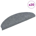 vidaXL Maty na schody samoprzylepne 20 szt. 65x21x4 cm Jasnoszary półokrągły duży