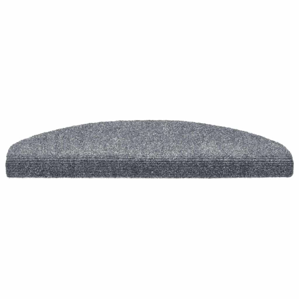 vidaXL Maty na schody samoprzylepne 20 szt. 65x21x4 cm Jasnoszary półokrągły duży