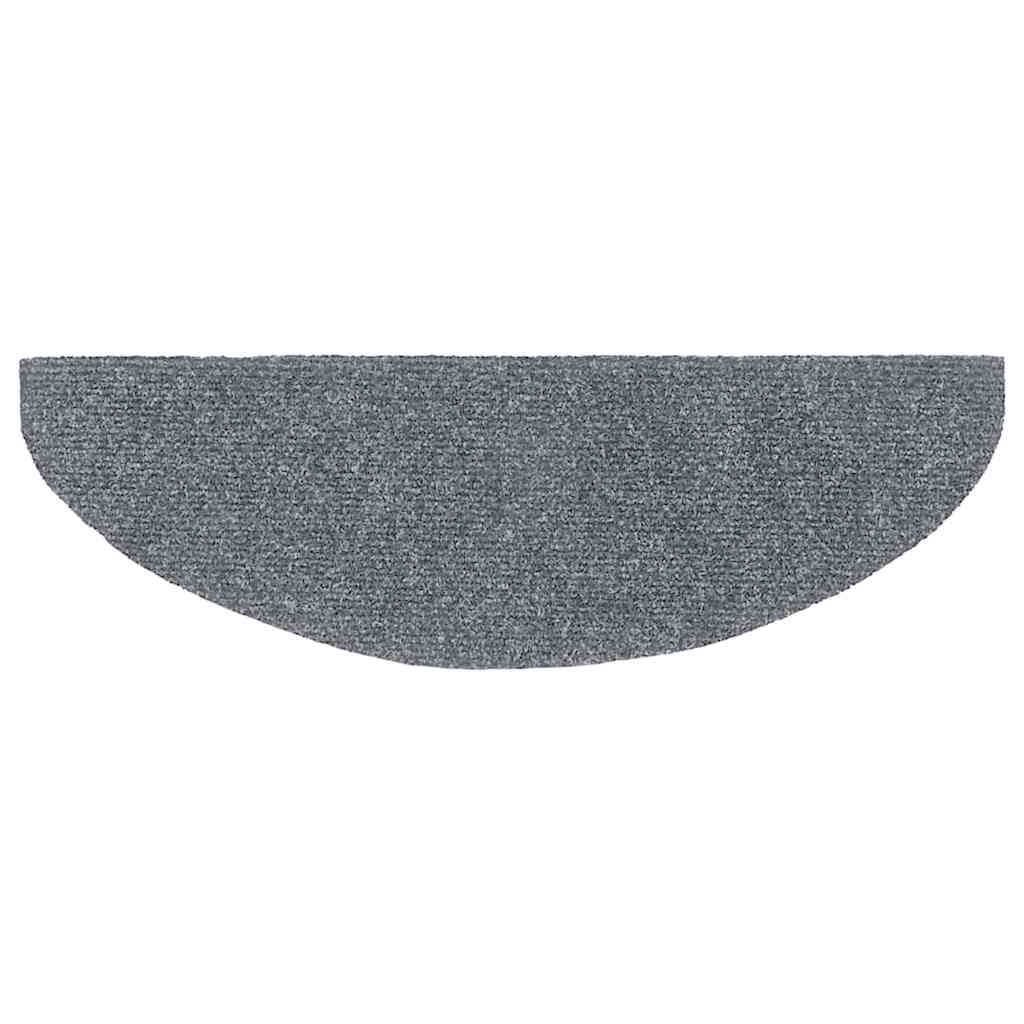 vidaXL Maty na schody samoprzylepne 20 szt. 65x21x4 cm Jasnoszary półokrągły duży