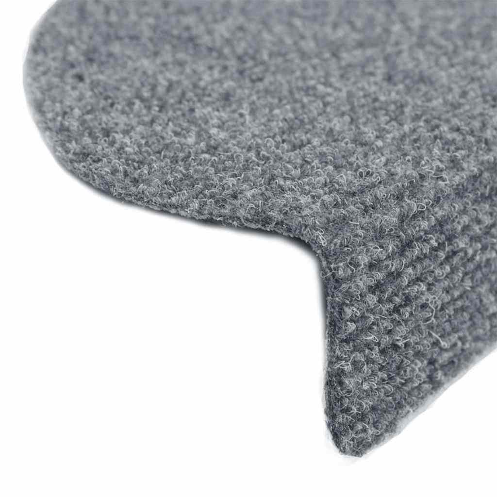 vidaXL Maty na schody samoprzylepne 20 szt. 65x21x4 cm Jasnoszary półokrągły duży