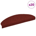 vidaXL Maty na schody samoprzylepne 20 szt. 65x21x4 cm Bordowe Czerwone Półokrągłe Duże