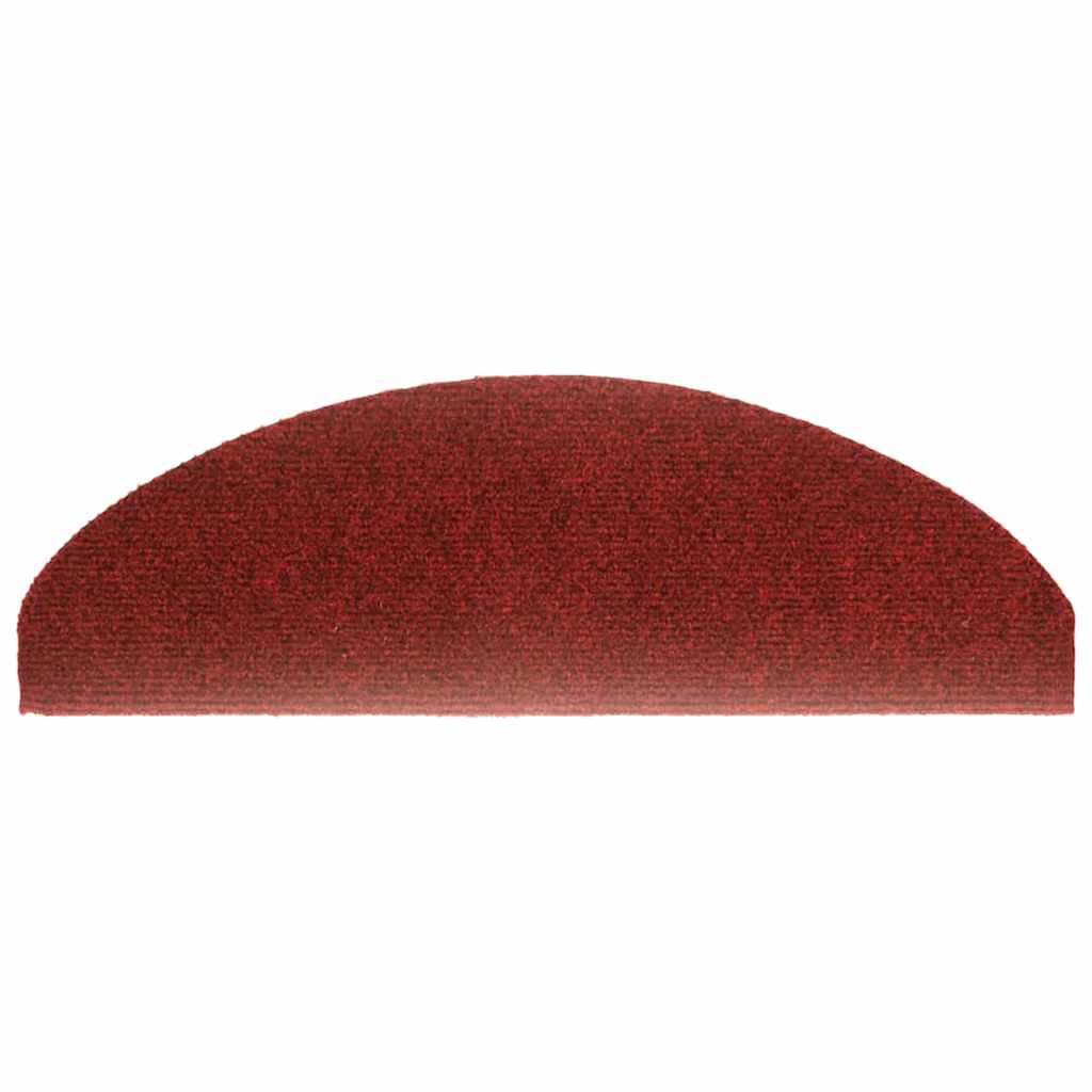 vidaXL Maty na schody samoprzylepne 20 szt. 65x21x4 cm Bordowe Czerwone Półokrągłe Duże