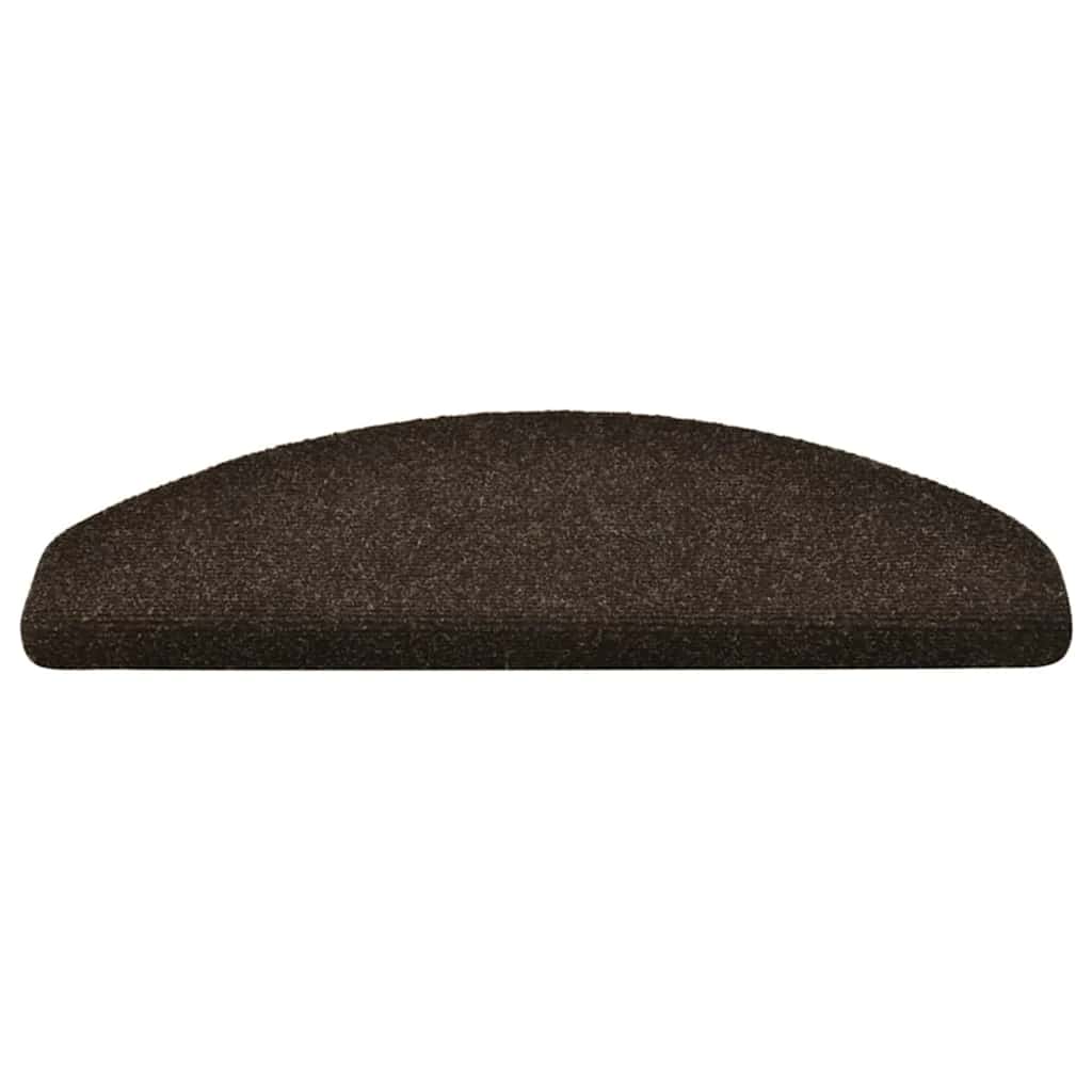 vidaXL Maty na schody samoprzylepne 20 szt. 65x21x4 cm Ciemnobrązowe półokrągłe duże