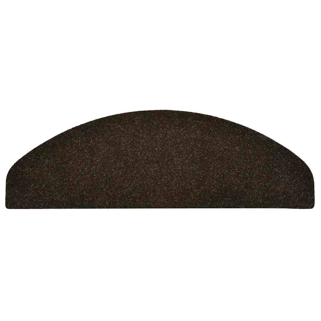 vidaXL Maty na schody samoprzylepne 20 szt. 65x21x4 cm Ciemnobrązowe półokrągłe duże