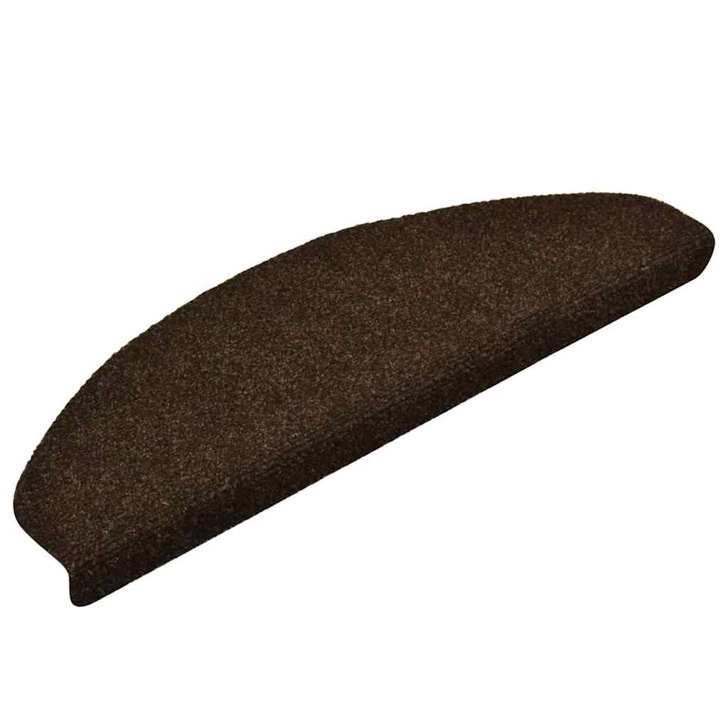 vidaXL Maty na schody samoprzylepne 20 szt. 65x21x4 cm Brązowe półokrągłe duże