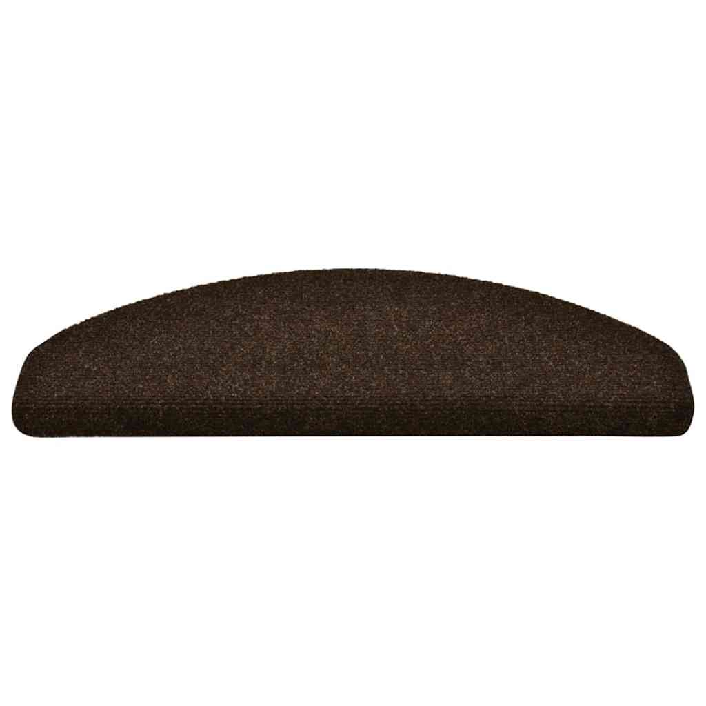 vidaXL Maty na schody samoprzylepne 20 szt. 65x21x4 cm Brązowe półokrągłe duże