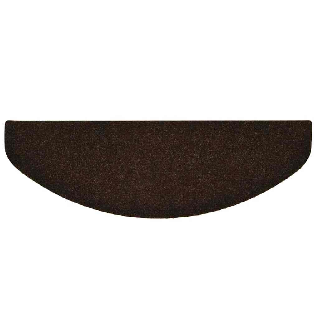 vidaXL Maty na schody samoprzylepne 20 szt. 65x21x4 cm Brązowe półokrągłe duże