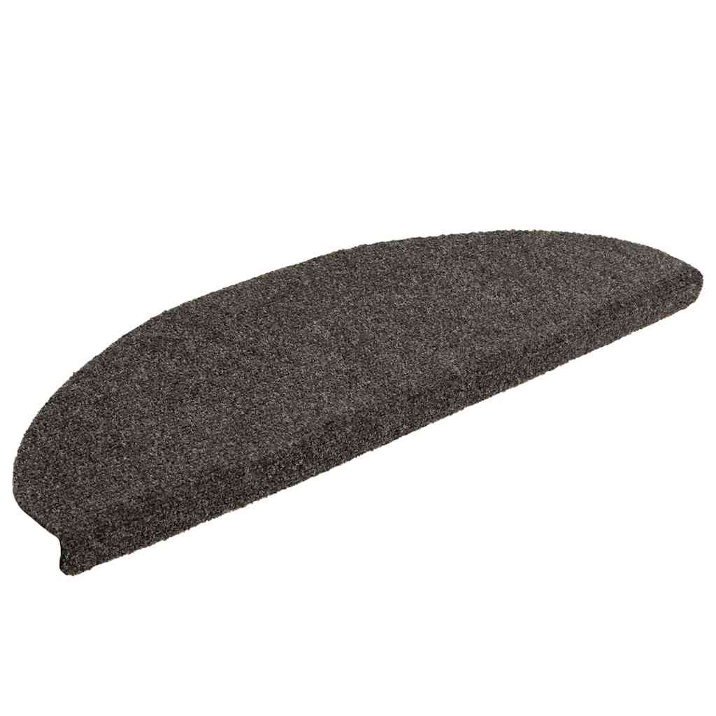 vidaXL Maty na schody samoprzylepne 20 szt. 65x21x4 cm Antracytowe półokrągłe duże
