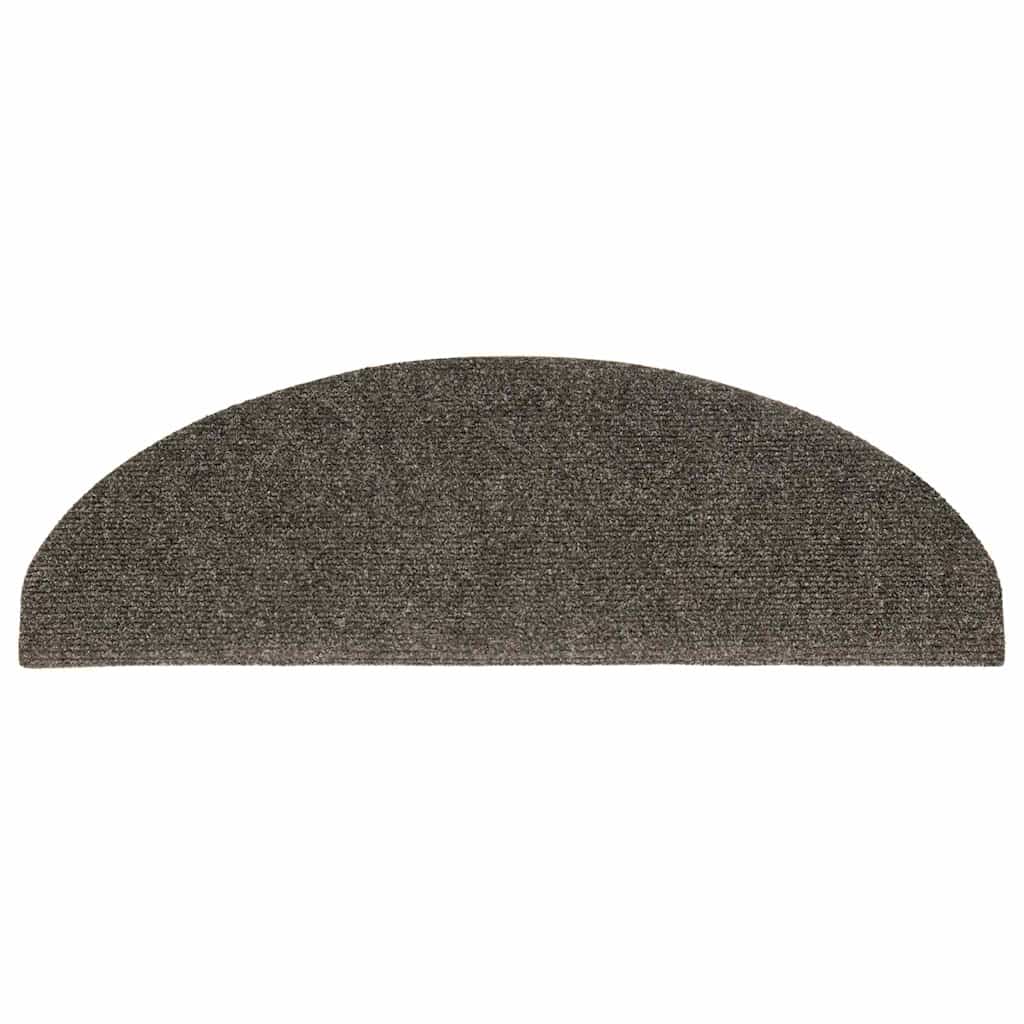 vidaXL Maty na schody samoprzylepne 20 szt. 65x21x4 cm Antracytowe półokrągłe duże