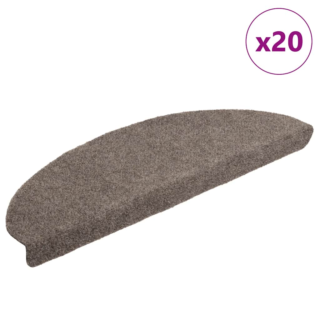 vidaXL Maty na schody samoprzylepne 20 szt. 65x21x4 cm beżowe półokrągłe duże