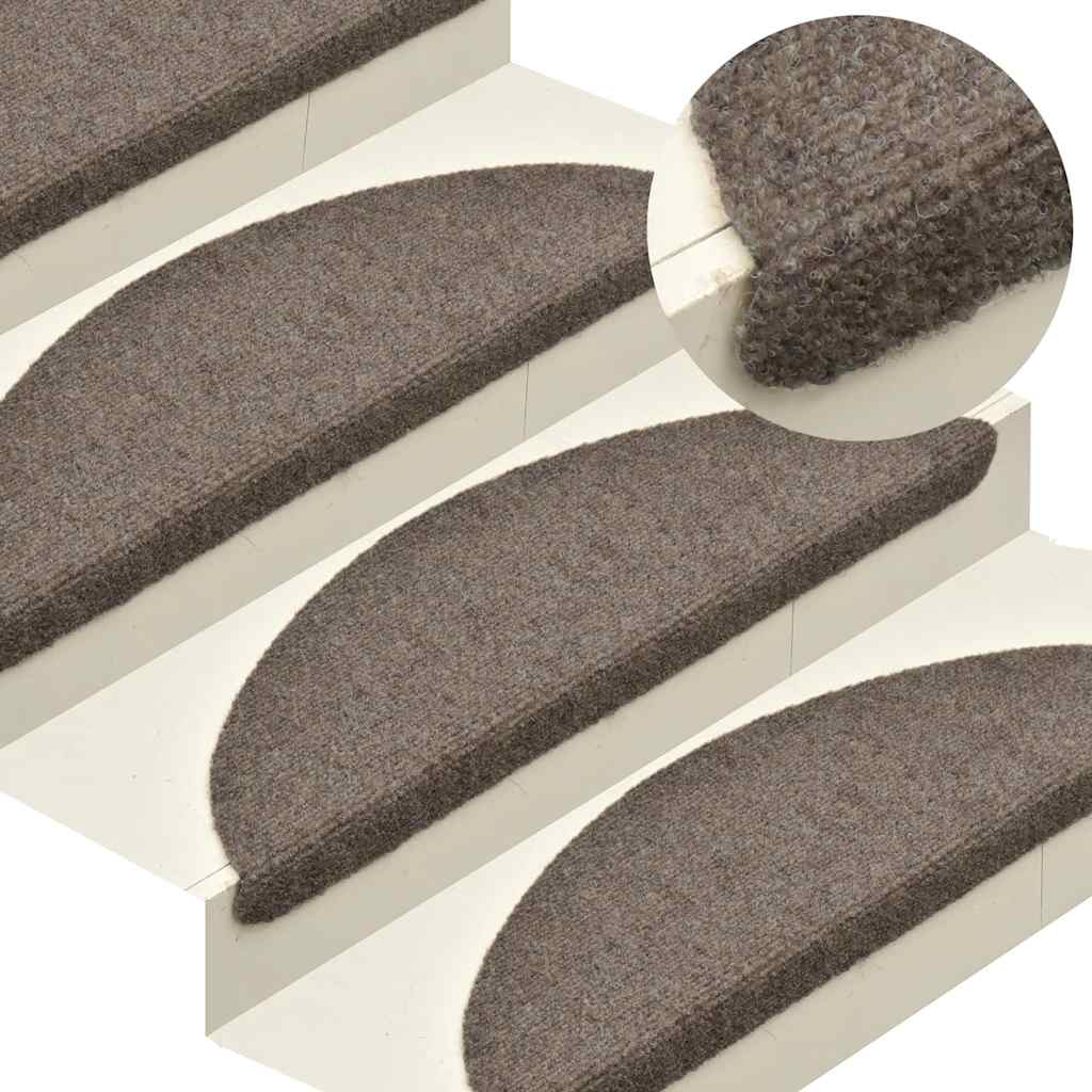 vidaXL Maty na schody samoprzylepne 20 szt. 65x21x4 cm beżowe półokrągłe duże