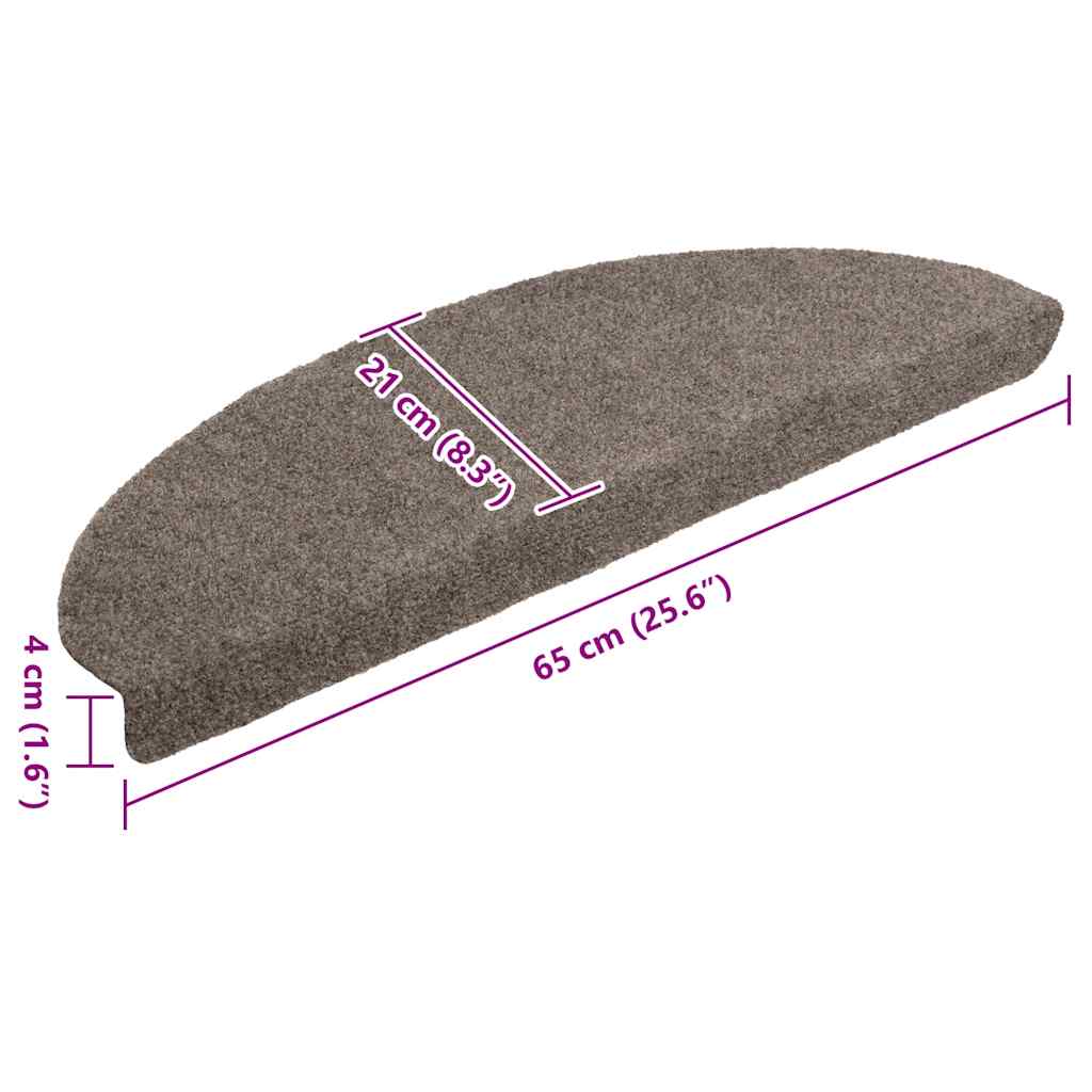 vidaXL Maty na schody samoprzylepne 20 szt. 65x21x4 cm beżowe półokrągłe duże