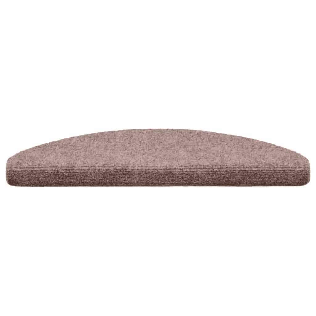 vidaXL Maty na schody samoprzylepne 30 szt. 65x21x4 cm jasnobrązowe półokrągłe duże