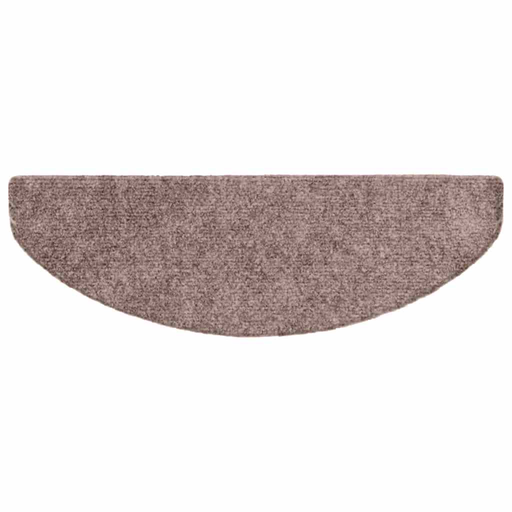 vidaXL Maty na schody samoprzylepne 30 szt. 65x21x4 cm jasnobrązowe półokrągłe duże