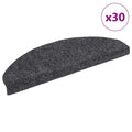vidaXL Maty na schody samoprzylepne 30 szt. 65x21x4 cm Ciemnoszary Półokrągły Duży