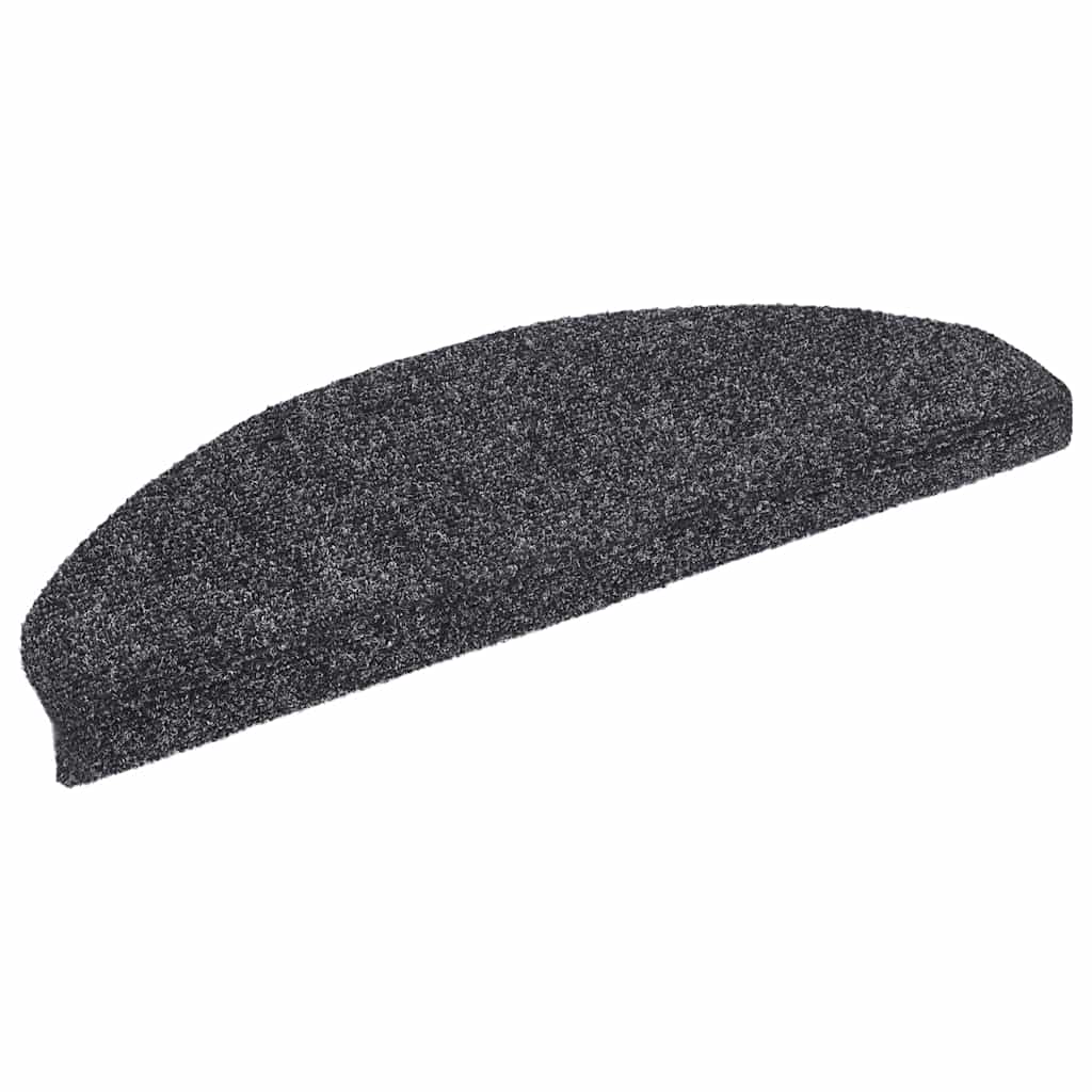 vidaXL Maty na schody samoprzylepne 30 szt. 65x21x4 cm Ciemnoszary Półokrągły Duży