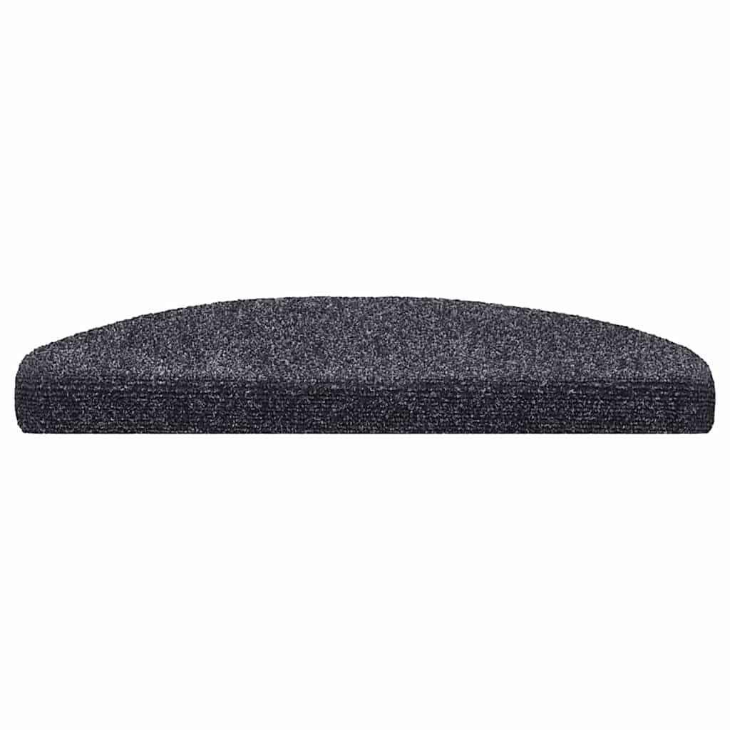vidaXL Maty na schody samoprzylepne 30 szt. 65x21x4 cm Ciemnoszary Półokrągły Duży