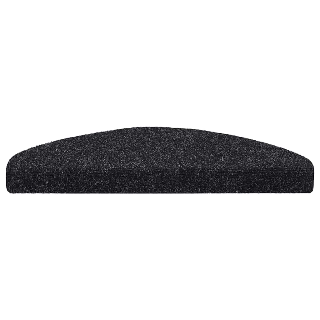 vidaXL Maty na schody samoprzylepne 30 szt. 65x21x4 cm czarne półokrągłe duże