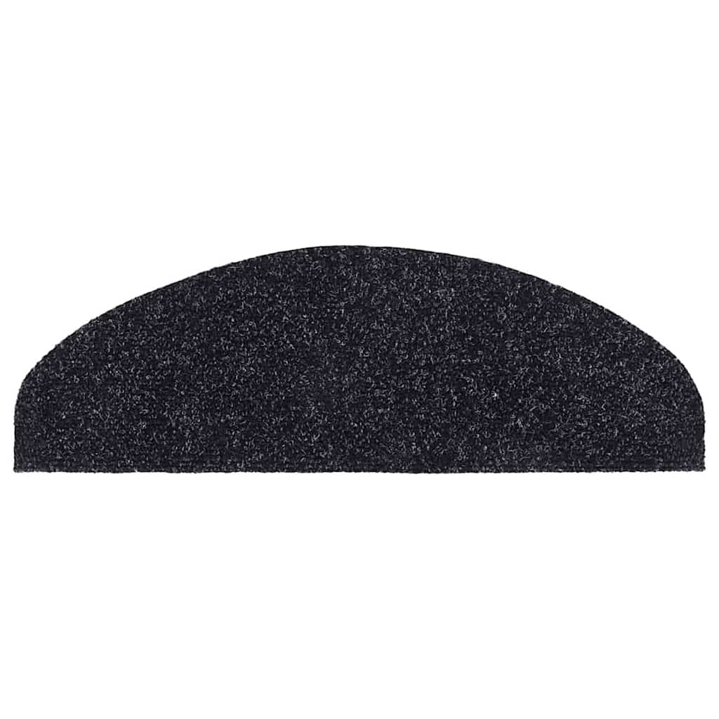 vidaXL Maty na schody samoprzylepne 30 szt. 65x21x4 cm czarne półokrągłe duże