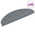 vidaXL Maty na schody samoprzylepne 30 szt. 65x21x4 cm Jasnoszary Półokrągły Duży
