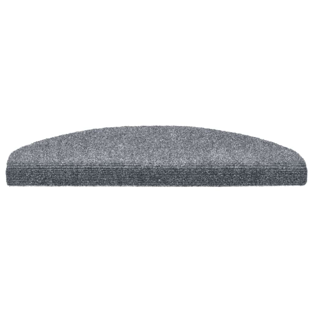 vidaXL Maty na schody samoprzylepne 30 szt. 65x21x4 cm Jasnoszary Półokrągły Duży