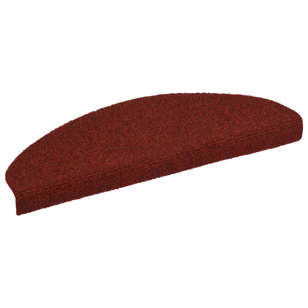 vidaXL Maty na schody samoprzylepne 30 szt. 65x21x4 cm Bordowe Czerwone Półokrągłe Duże