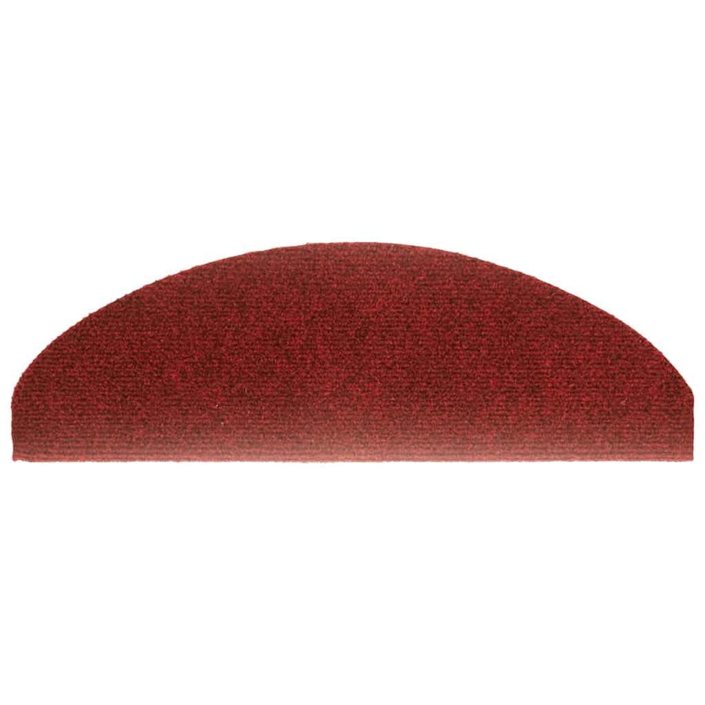 vidaXL Maty na schody samoprzylepne 30 szt. 65x21x4 cm Bordowe Czerwone Półokrągłe Duże