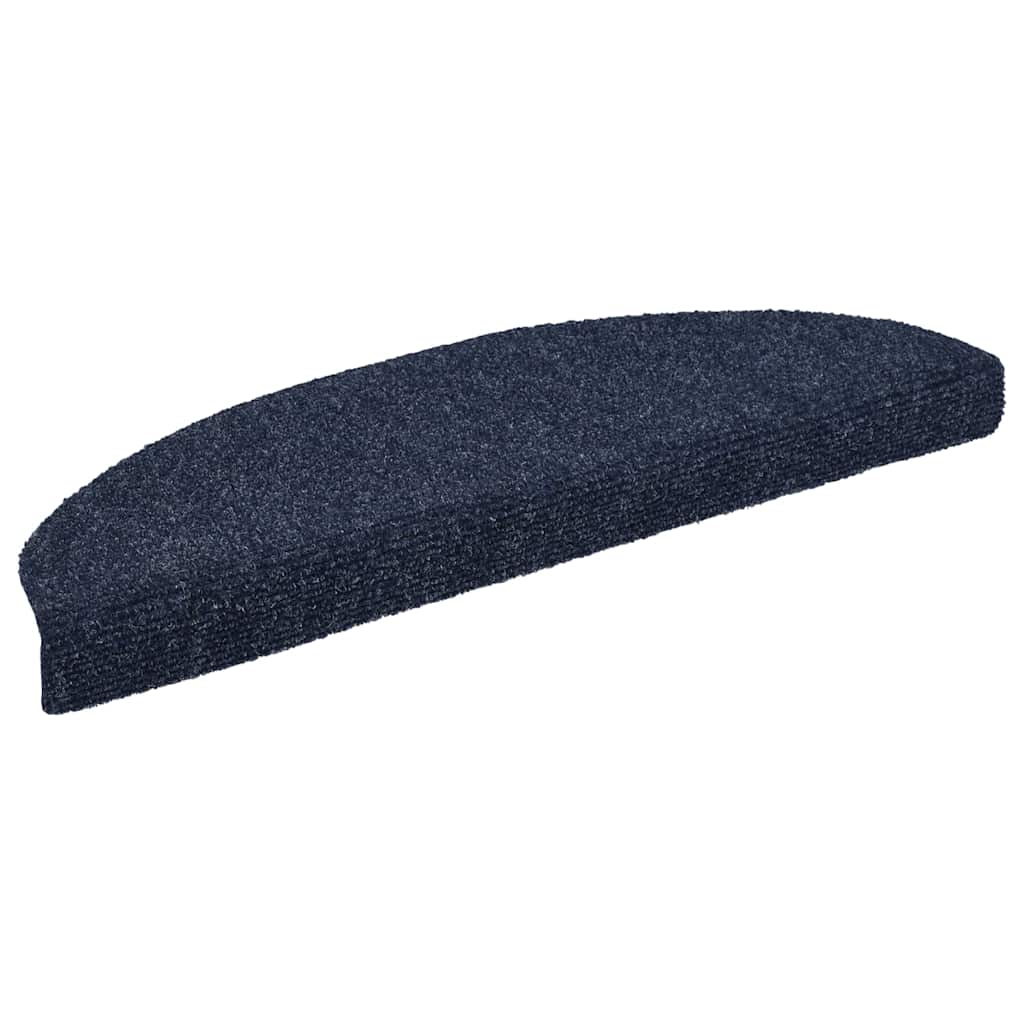 vidaXL Maty na schody samoprzylepne 30 szt. 65x21x4 cm niebieskie półokrągłe duże