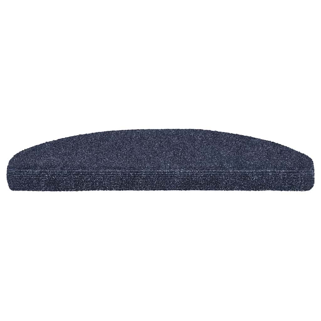 vidaXL Maty na schody samoprzylepne 30 szt. 65x21x4 cm niebieskie półokrągłe duże