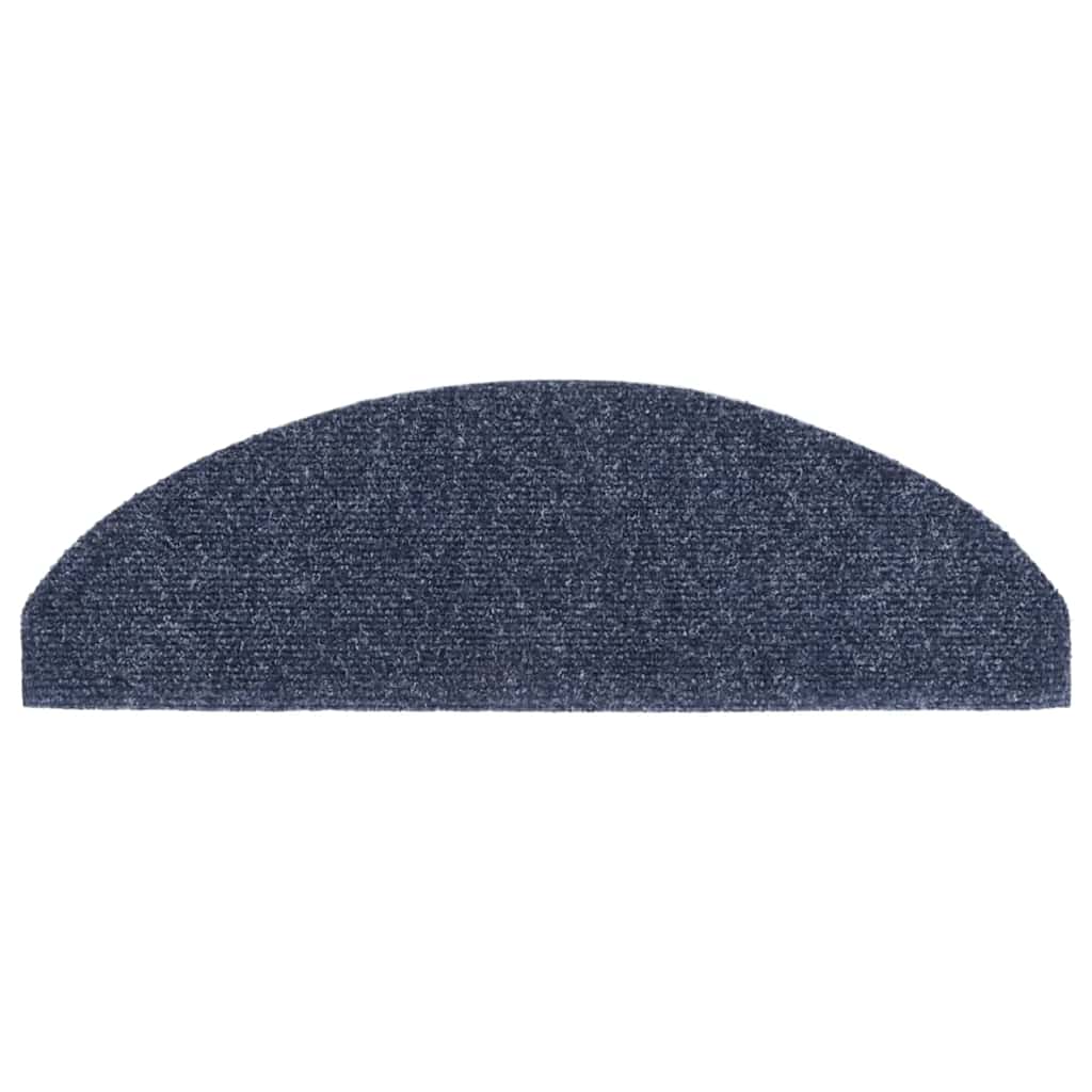 vidaXL Maty na schody samoprzylepne 30 szt. 65x21x4 cm niebieskie półokrągłe duże