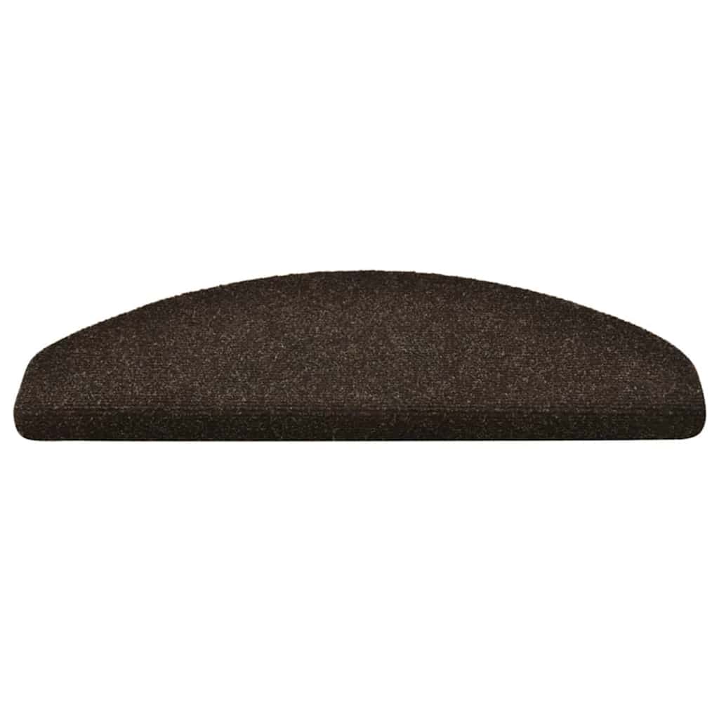 vidaXL Maty na schody samoprzylepne 30 szt. 65x21x4 cm Ciemnobrązowe półokrągłe duże