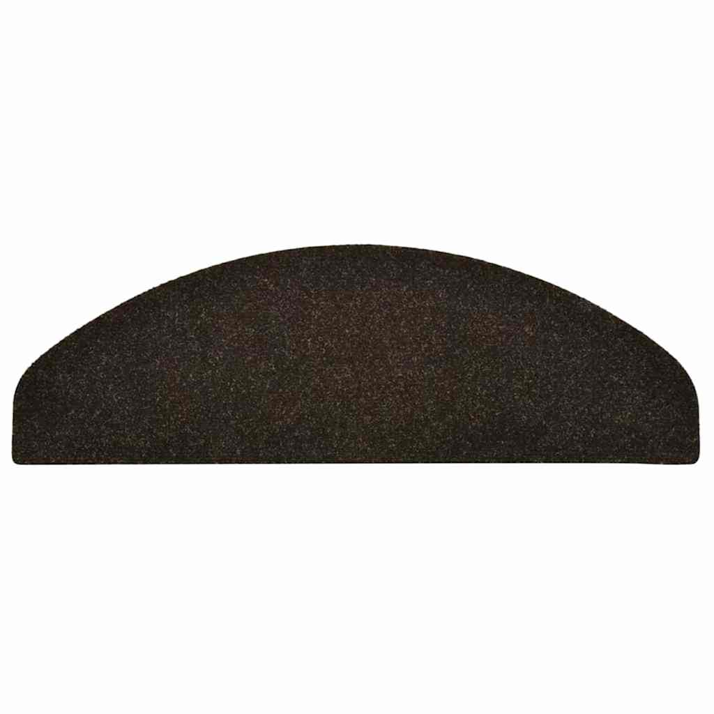 vidaXL Maty na schody samoprzylepne 30 szt. 65x21x4 cm Ciemnobrązowe półokrągłe duże