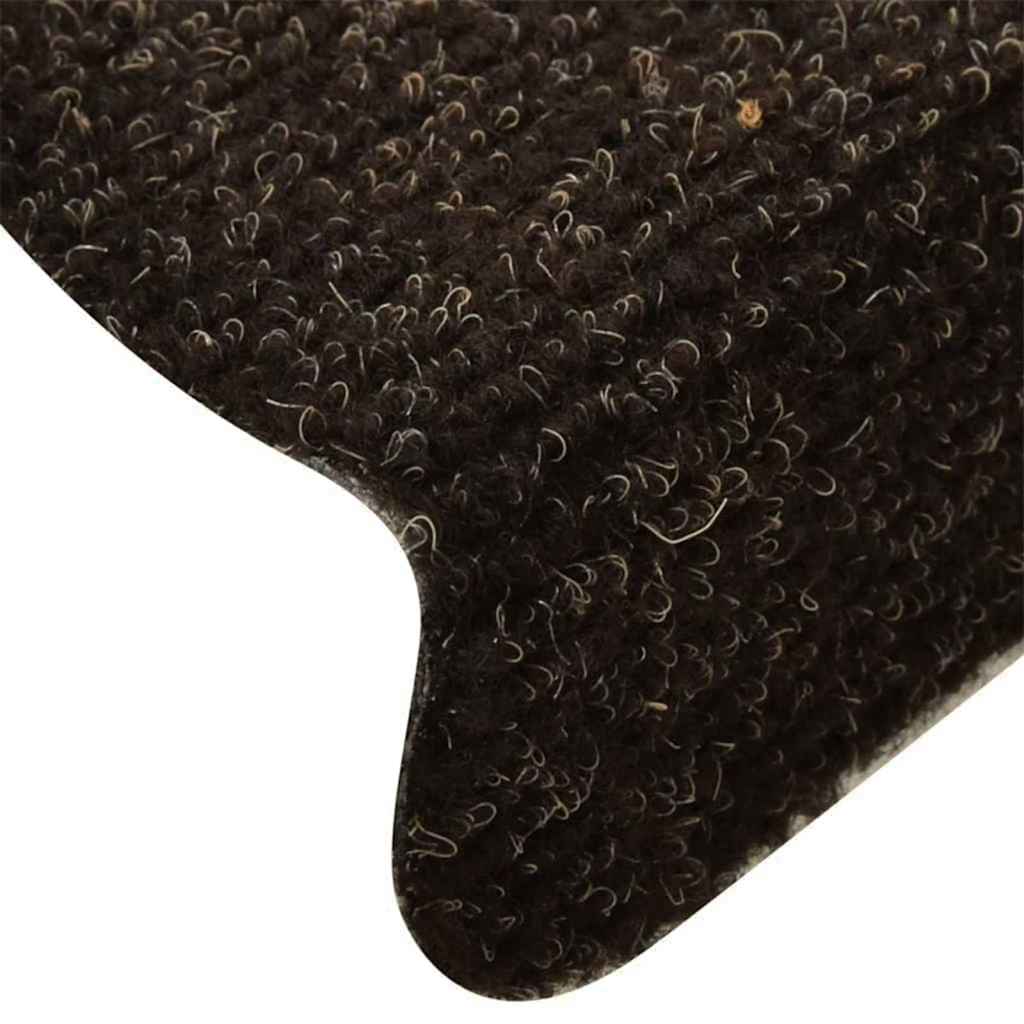 vidaXL Maty na schody samoprzylepne 30 szt. 65x21x4 cm Ciemnobrązowe półokrągłe duże