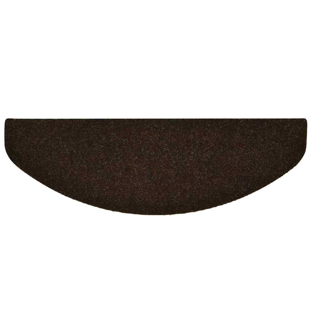vidaXL Maty na schody samoprzylepne 30 szt. 65x21x4 cm Brązowe półokrągłe duże