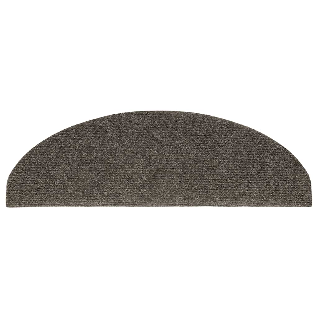 vidaXL Maty na schody samoprzylepne 30 szt. 65x21x4 cm Antracytowe półokrągłe duże