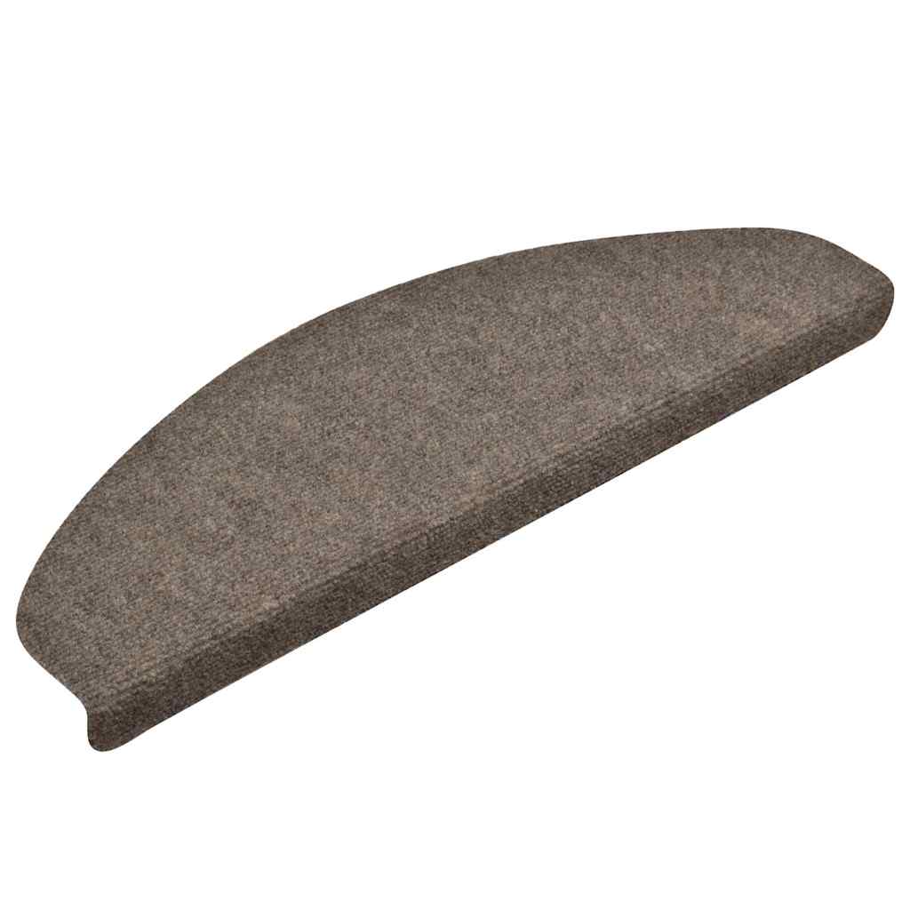 vidaXL Maty na schody samoprzylepne 30 szt. 65x21x4 cm beżowe półokrągłe duże