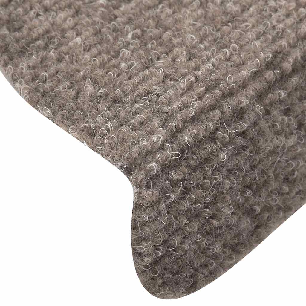 vidaXL Maty na schody samoprzylepne 30 szt. 65x21x4 cm beżowe półokrągłe duże