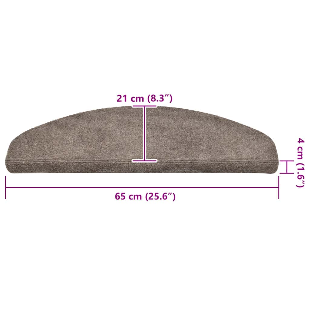 vidaXL Maty na schody samoprzylepne 30 szt. 65x21x4 cm beżowe półokrągłe duże