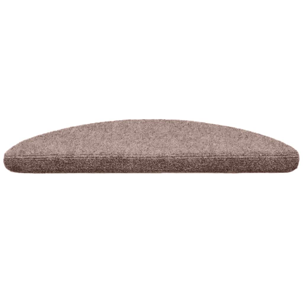 vidaXL Maty na schody samoprzylepne 20 szt. 56x17x3 cm jasnobrązowe półokrągłe