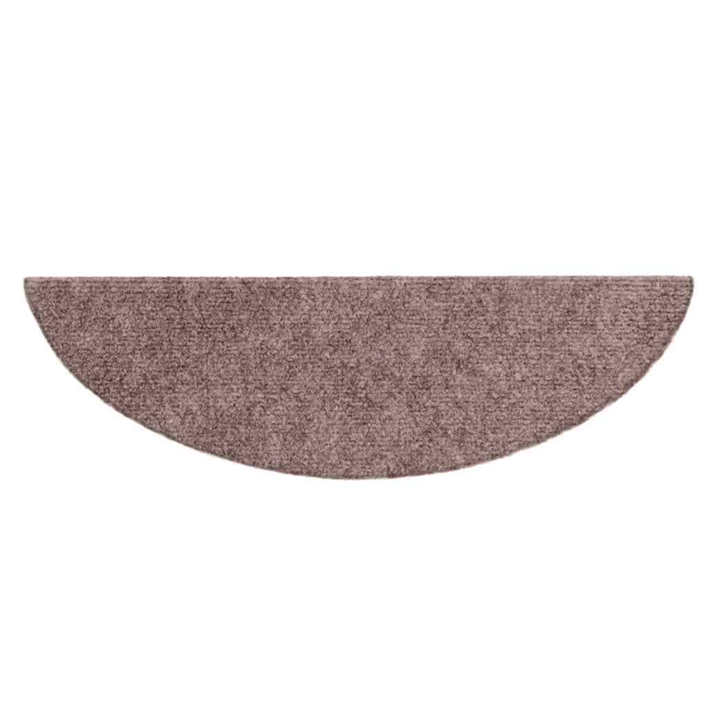 vidaXL Maty na schody samoprzylepne 20 szt. 56x17x3 cm jasnobrązowe półokrągłe