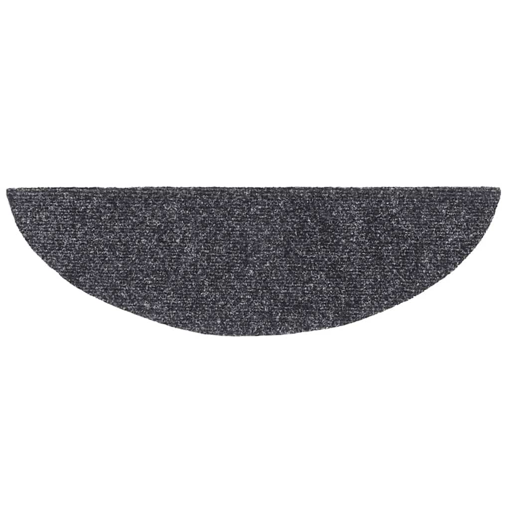 vidaXL Maty na schody samoprzylepne 20 szt. 56x17x3 cm Ciemnoszary półokrągły