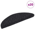 vidaXL Maty na schody samoprzylepne 20 szt. 56x17x3 cm czarne półokrągłe