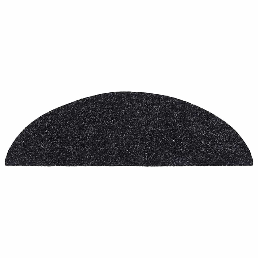 vidaXL Maty na schody samoprzylepne 20 szt. 56x17x3 cm czarne półokrągłe