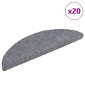vidaXL Maty na schody samoprzylepne 20 szt. 56x17x3 cm Jasnoszary półokrągły