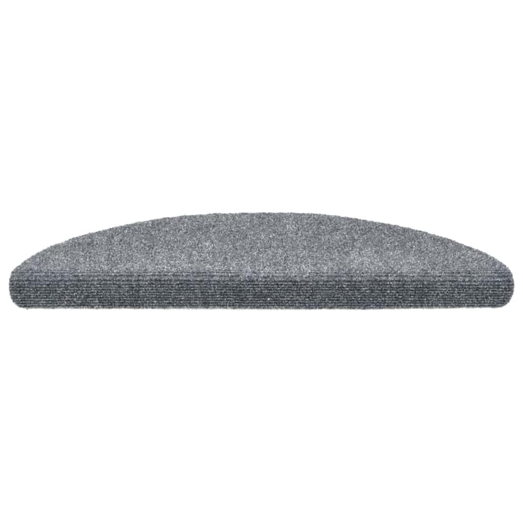 vidaXL Maty na schody samoprzylepne 20 szt. 56x17x3 cm Jasnoszary półokrągły